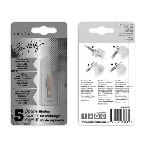 Tim Holtz Retractable Craft Knife Refill Blades 5/Pkg Wide Point- For 3356E