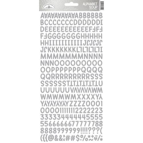 Doodlebug Design Silver Alphabet Soup Puffy Stickers (8219)
