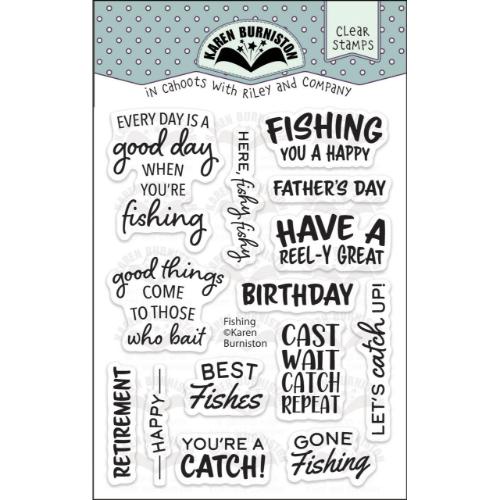 Karen Burniston Fishing Phrases clear stamps CS013