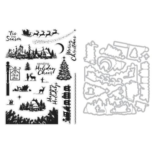 Hero Arts North Pole Scenics Stamp & Die Bundle