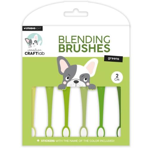 Studio Light Essentials 0.75" Blending Brushes 6/Pkg Nr. 11, Soft Brush Greens