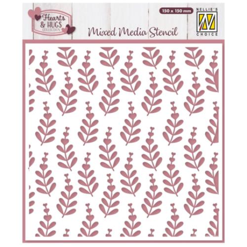 Nellie Snellen Mixed Media Stencil Heart Branches (MMS4K-081)