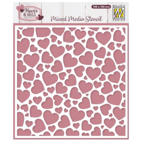 Nellie Snellen Mixed Media Stencil Pop Up Hearts (MMS4K-082)