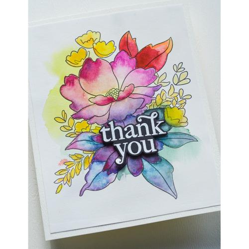 Memory Box CL5277D Breezy Bouquet clear stamp and die set