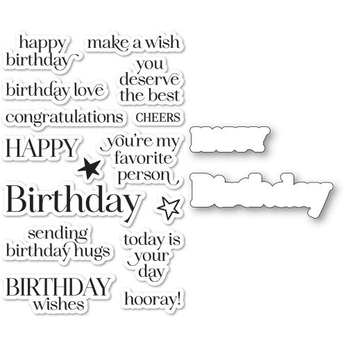 Memory Box CL5288D Birthday Chic clear stamp and die set