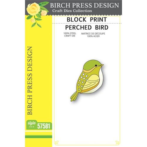 Birch Press Design Block Print Perched Bird