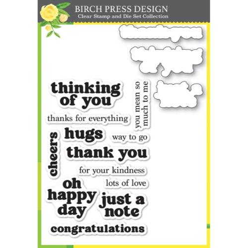 Birch Press Design Vintage Everyday Greetings clear stamp and die set