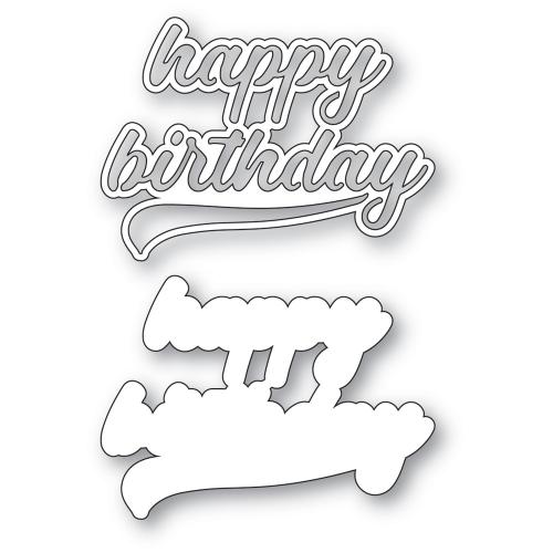 Poppy Stamps 2668 Happy Birthday Streamer Script craft die