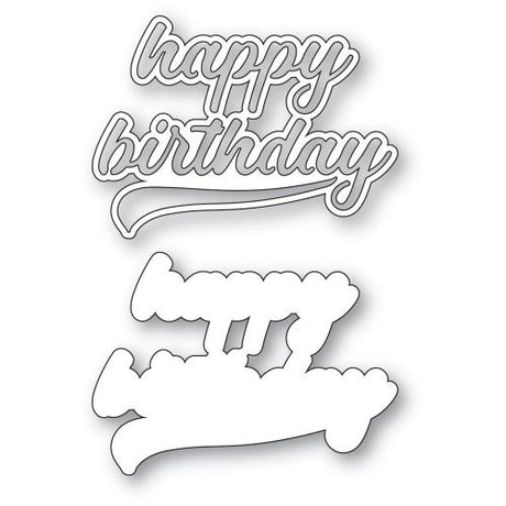 Poppy Stamps 2668 Happy Birthday Streamer Script craft die