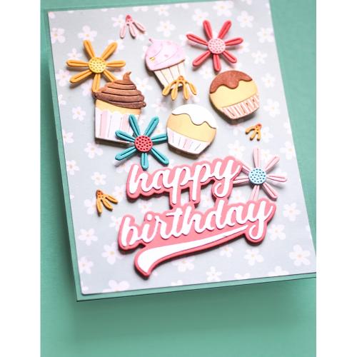 Poppy Stamps 2668 Happy Birthday Streamer Script craft die