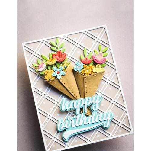 Poppy Stamps 2668 Happy Birthday Streamer Script craft die