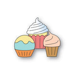 Poppy Stamps 2678 Frosted Cupcake Trio craft die