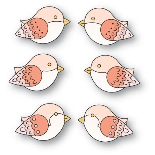 Poppy Stamps  2712 Nordic Birds of a Feather craft die