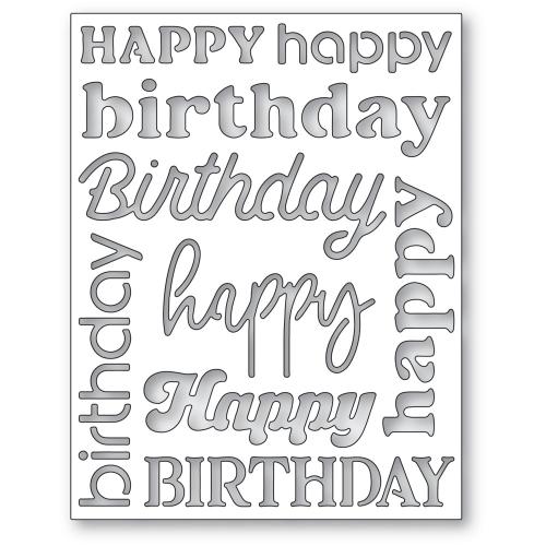 Memory Box 94857 Happy Birthday Background Plate craft die