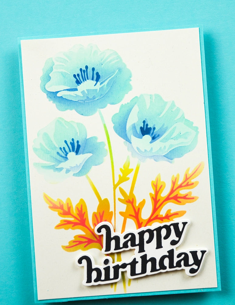 Memory box 88621 – Playful Poppies Stencil Set