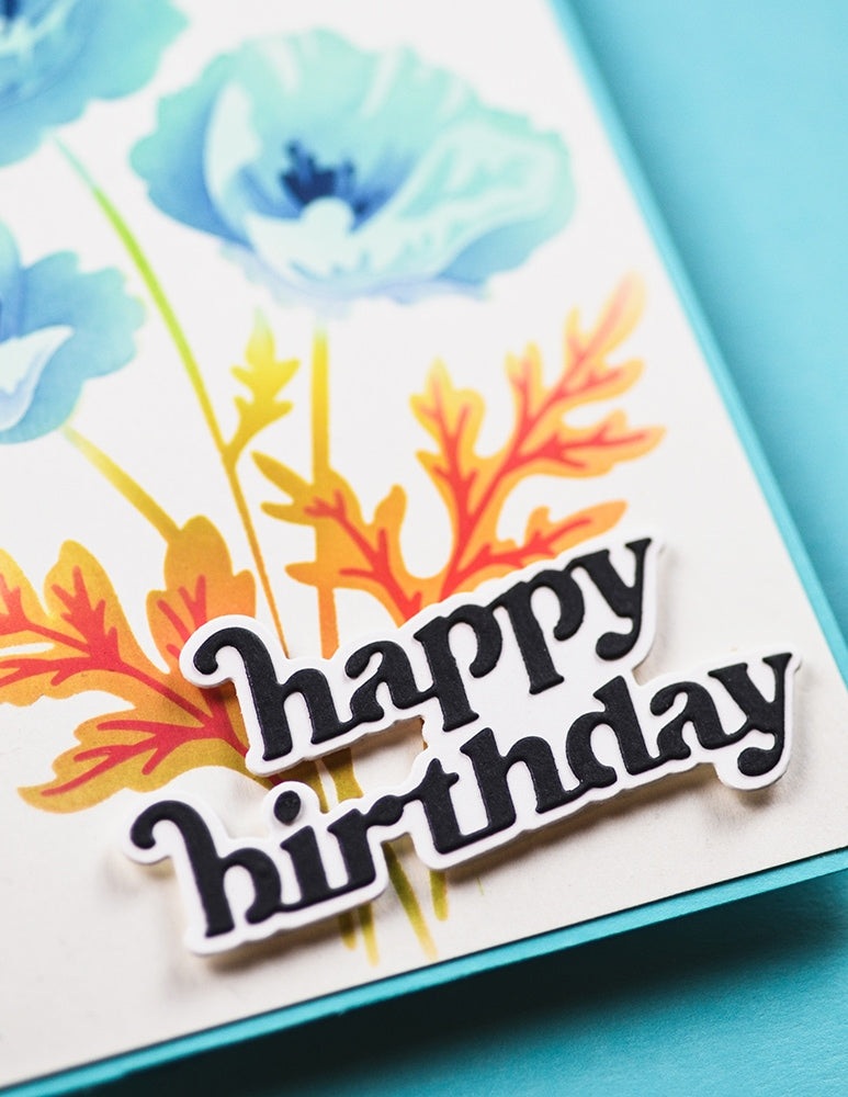 Memory box 88621 – Playful Poppies Stencil Set