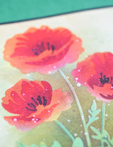 Memory box 88621 – Playful Poppies Stencil Set
