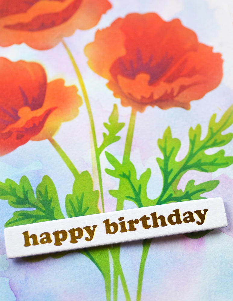 Memory box 88621 – Playful Poppies Stencil Set