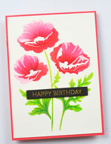 Memory box 88621 – Playful Poppies Stencil Set