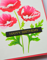 Memory box 88621 – Playful Poppies Stencil Set