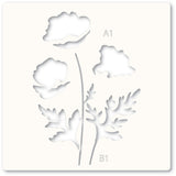 Memory box 88621 – Playful Poppies Stencil Set