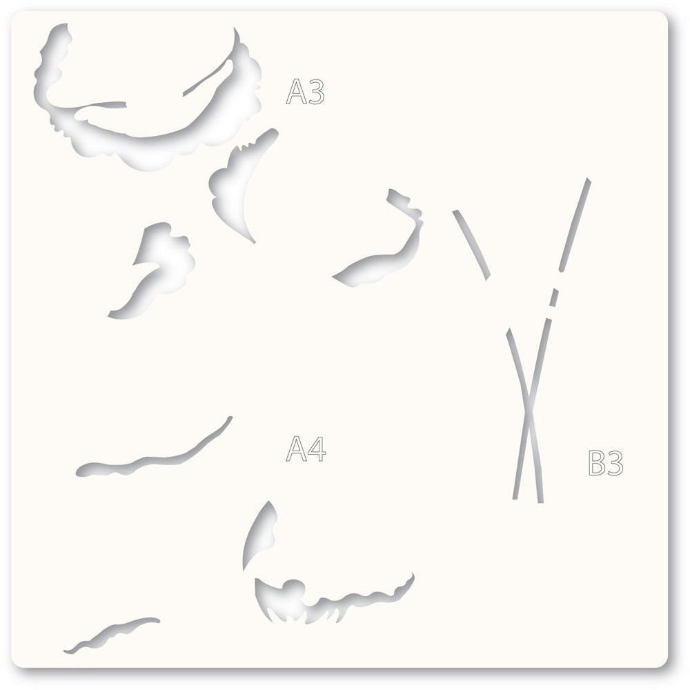 Memory box 88621 – Playful Poppies Stencil Set