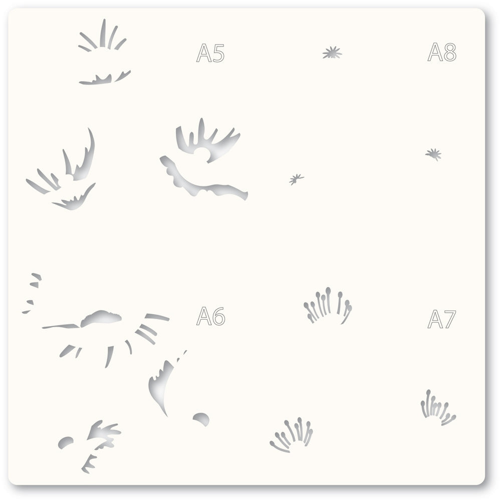 Memory box 88621 – Playful Poppies Stencil Set