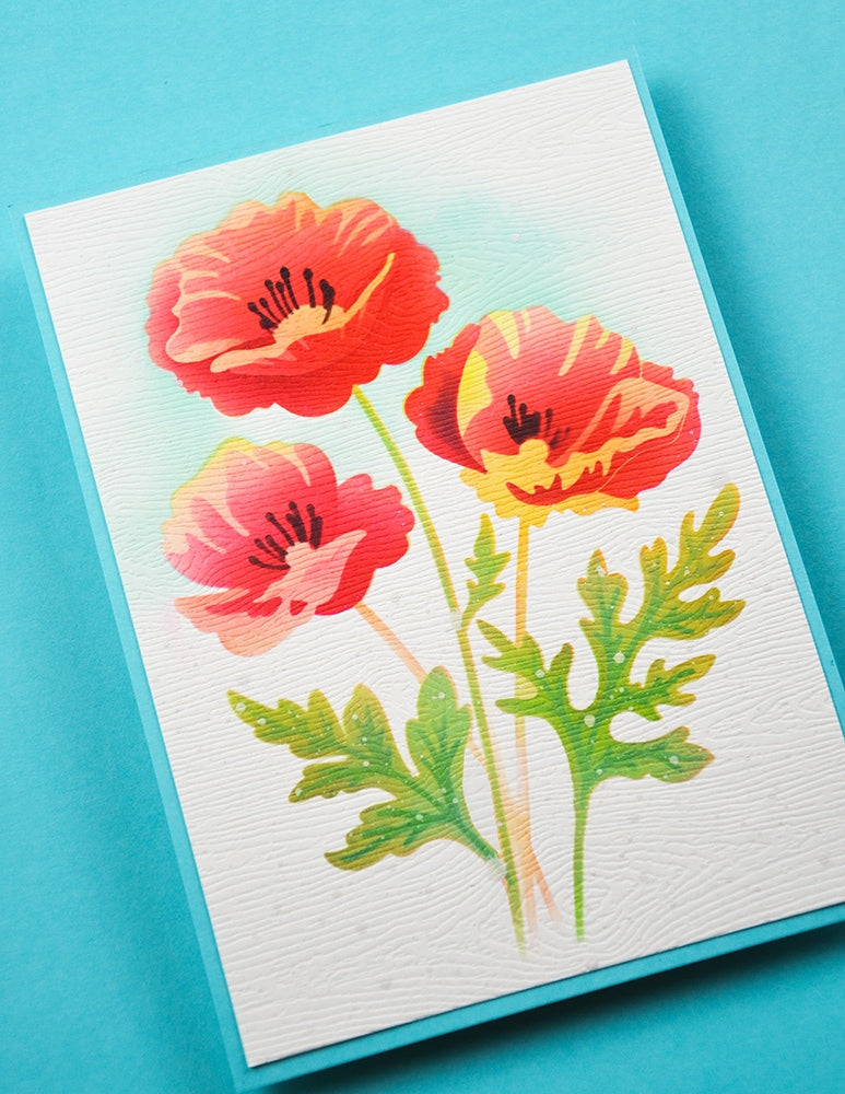 Memory box 88621 – Playful Poppies Stencil Set