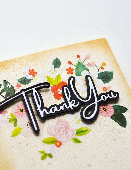 Memory Box 94780 Thank You Breezy Script craft die 