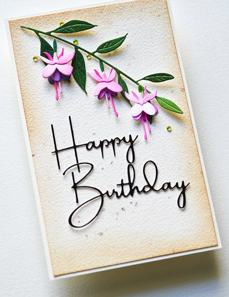 Memory Box 94782 Happy Birthday Breezy Script craft die 