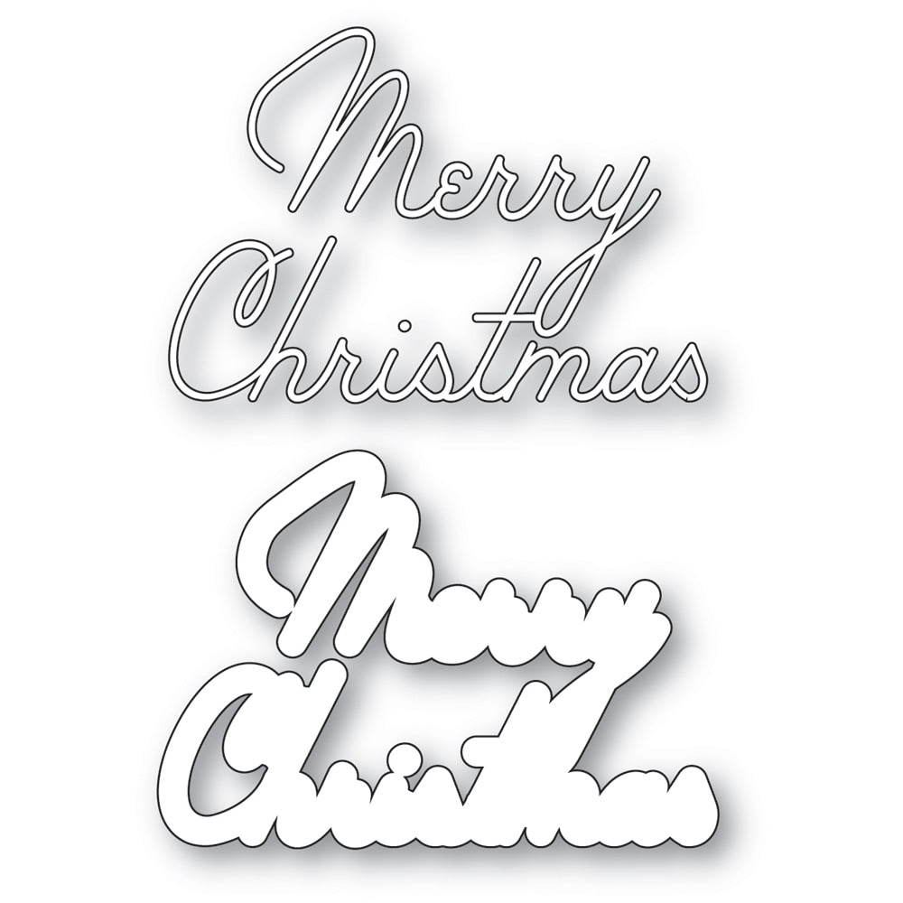 Memory Box 94839 Merry Christmas Debut Script craft die