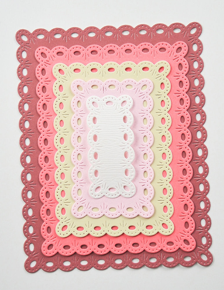 Memory box 94904 – Oval Eyelet Rectangle Frames Craft Die