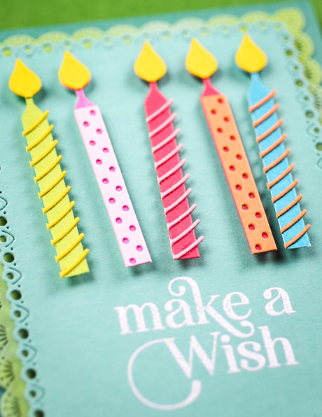 Memory Box Birthday Greetings clear stamp and die set