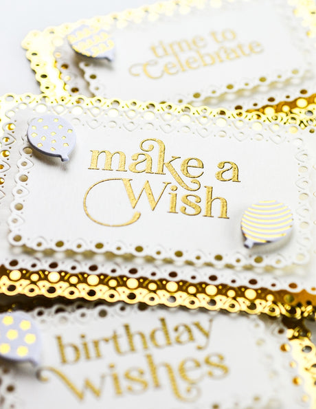 Memory Box Birthday Greetings clear stamp and die set