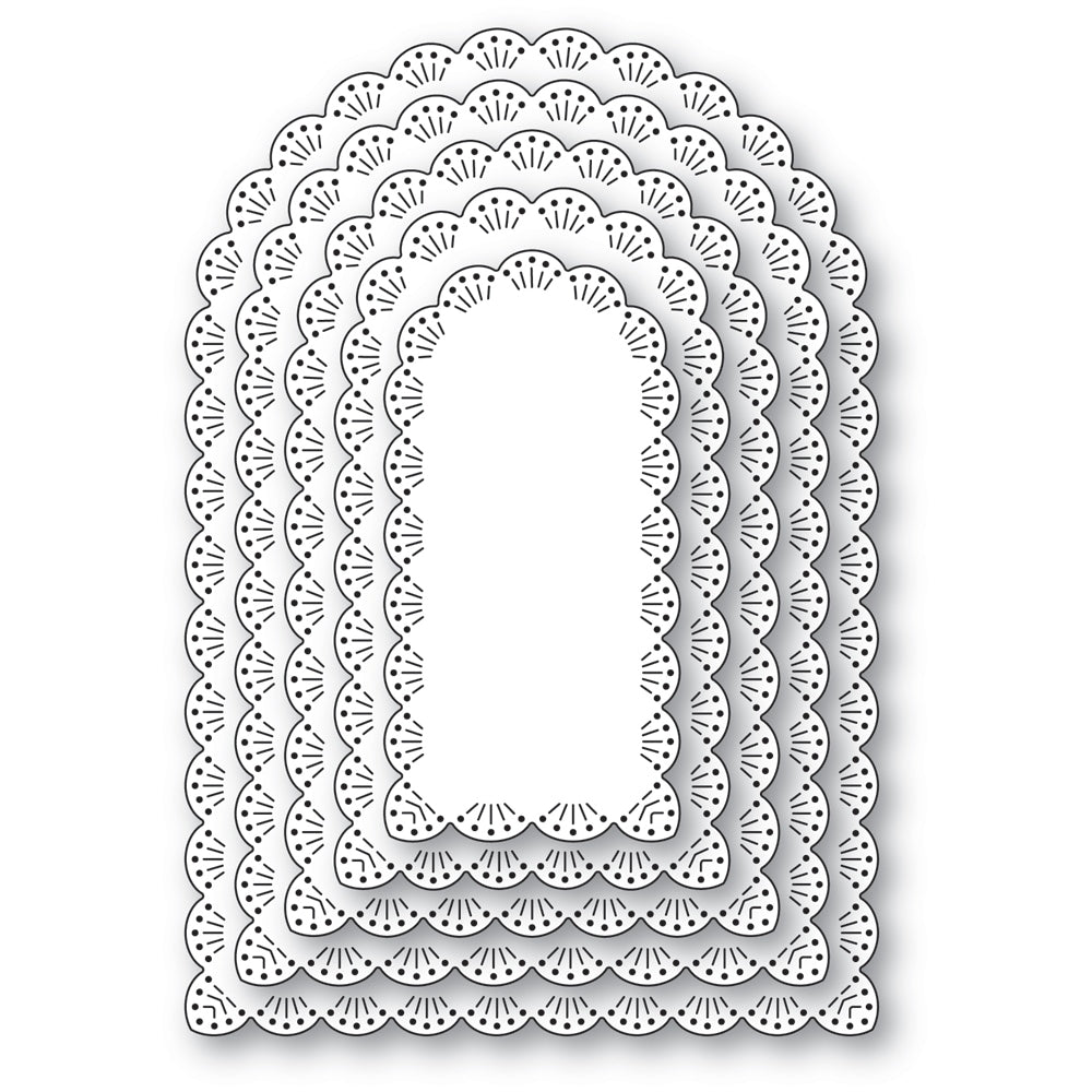 Memory Box Fan Stitch Scalloped Arch Frames Craft Die - 94967