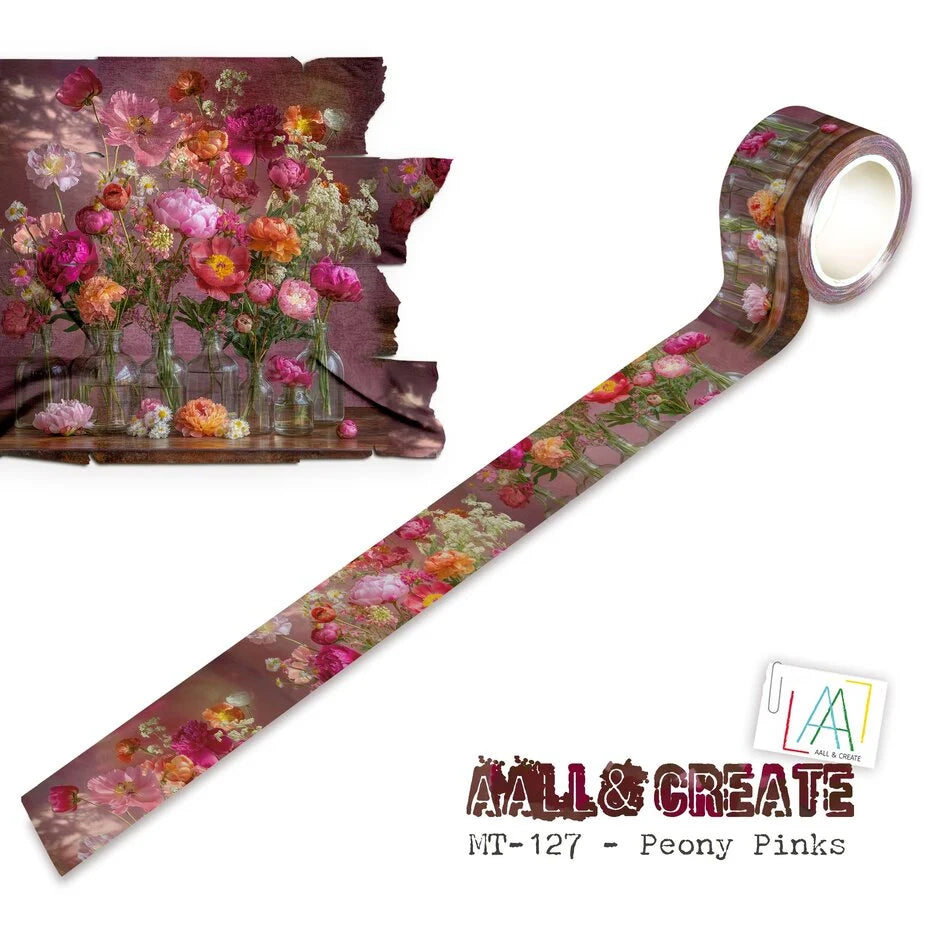 Aall and Create Layer-It-Up Washi Tape 25mm 10m Peony Pinks (AALL-MT-127)