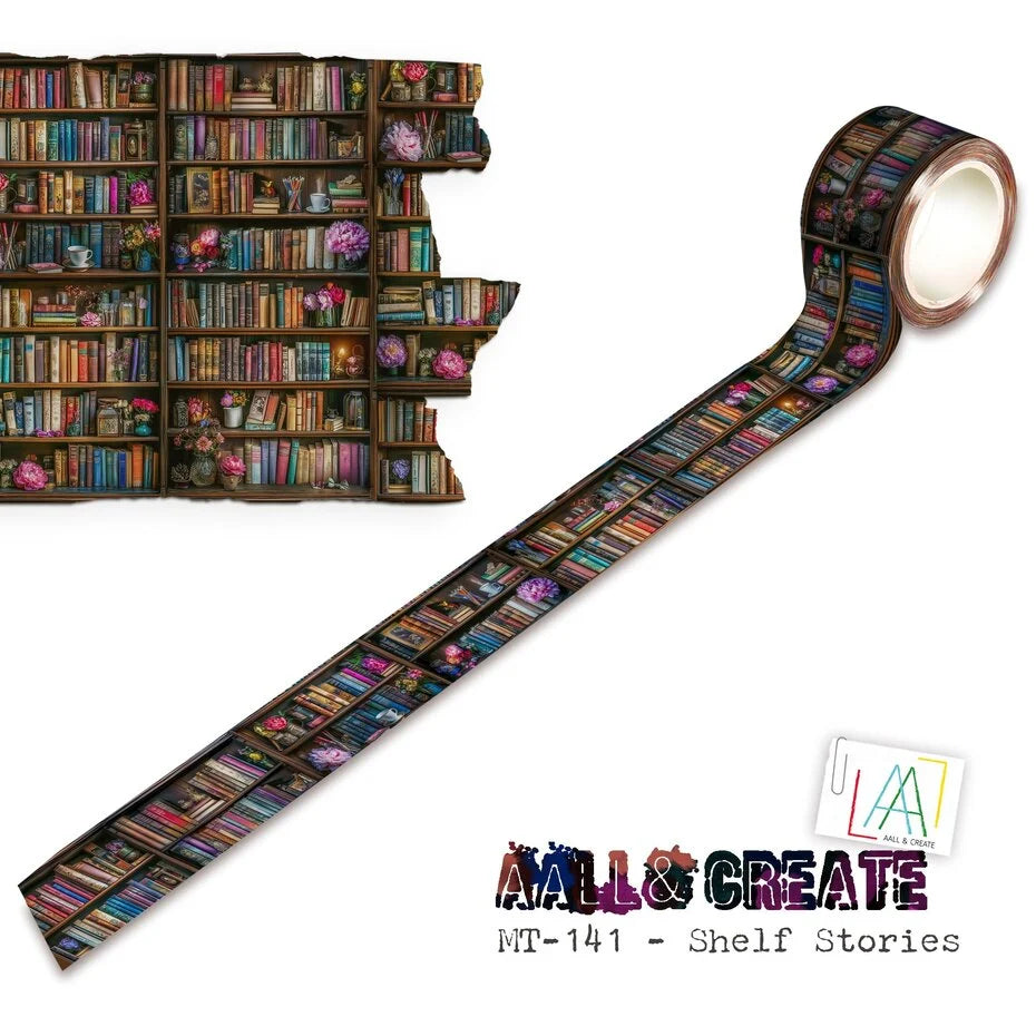 Aall and Create Layer-It-Up Washi Tape 25mm 10m Shelf Stories (AALL-MT-141)