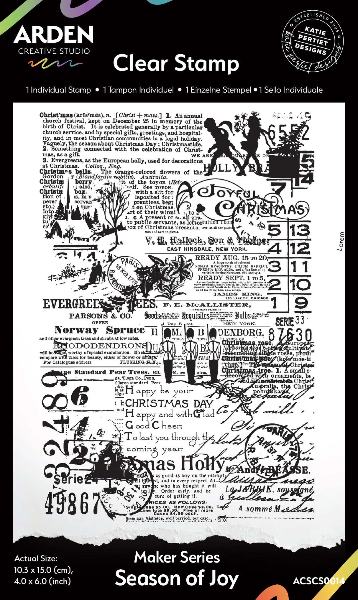 Arden Creative Studio Season of Joy Background 4in x 6in Clear Stamp Set