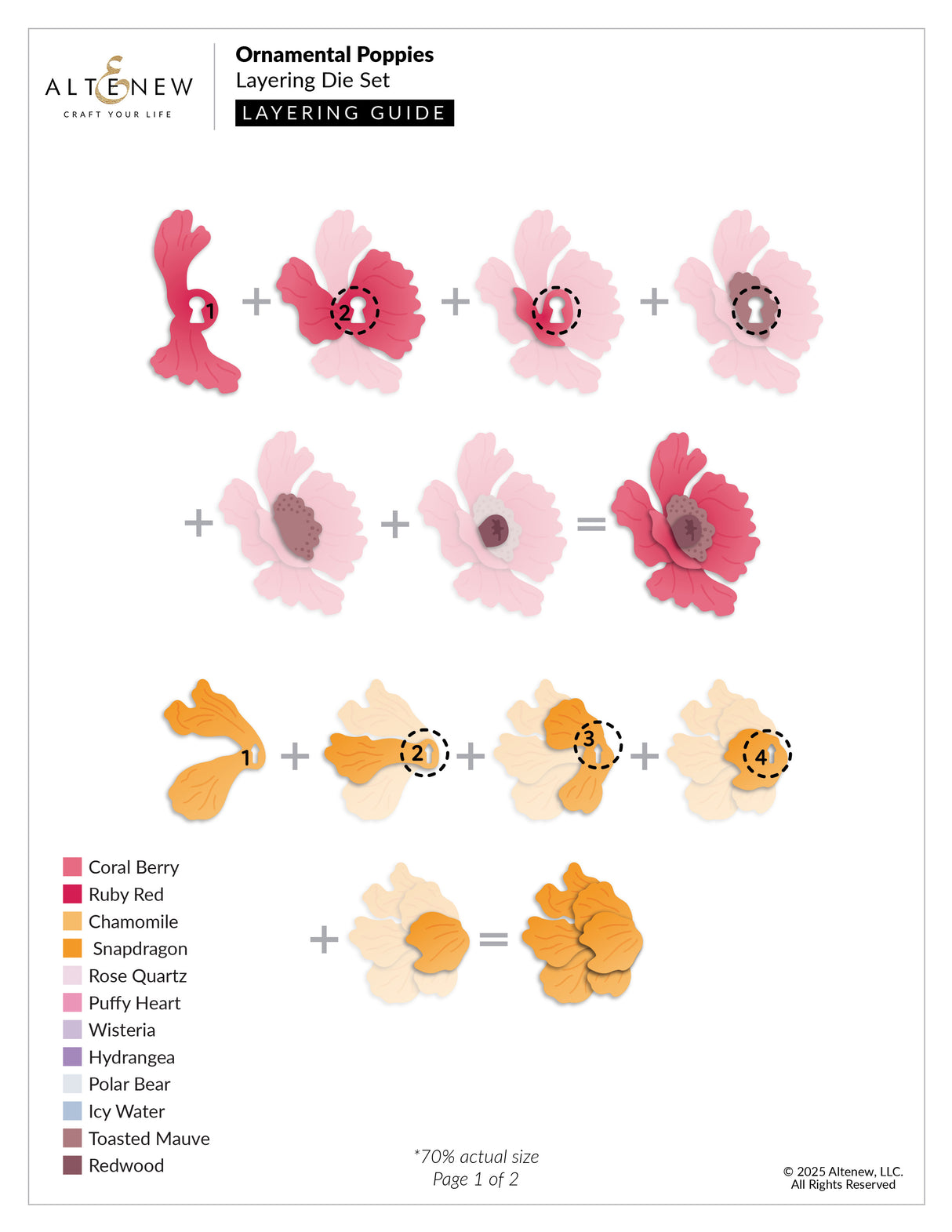 Altenew Ornamental Poppies Layering Die Set