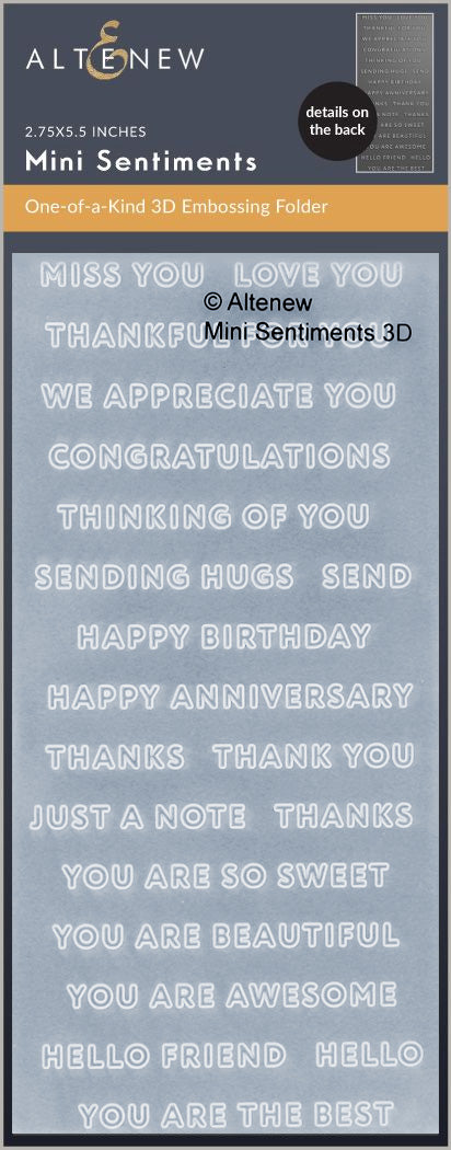 Altenew Mini Sentiments 3D Embossing folder