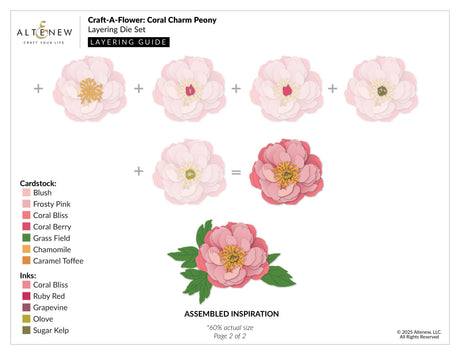 Altenew Craft-A-Flower: Coral Charm Peony Layering Die Set