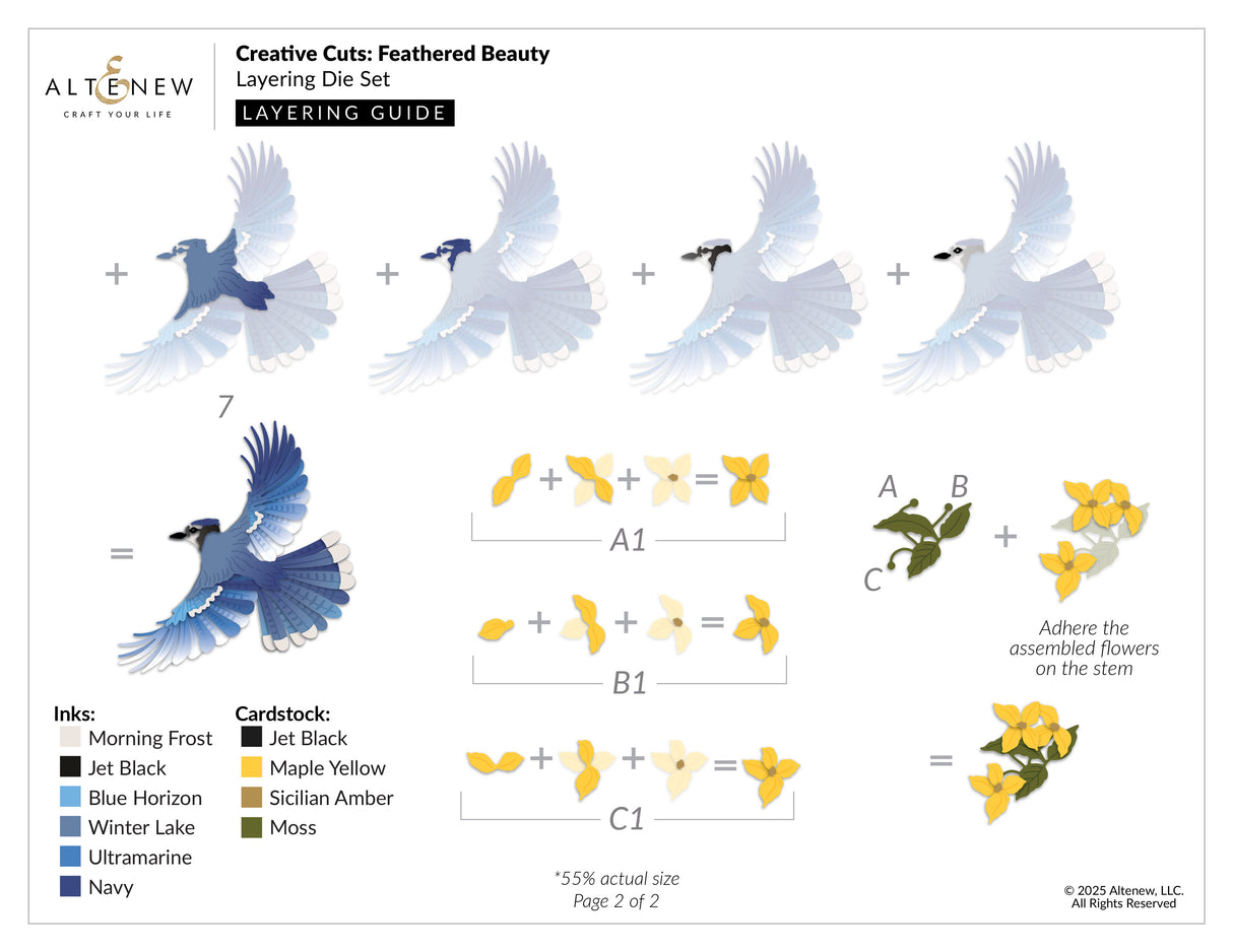 Altenew Creative Cuts: Feathered Beauty Layering Die Set