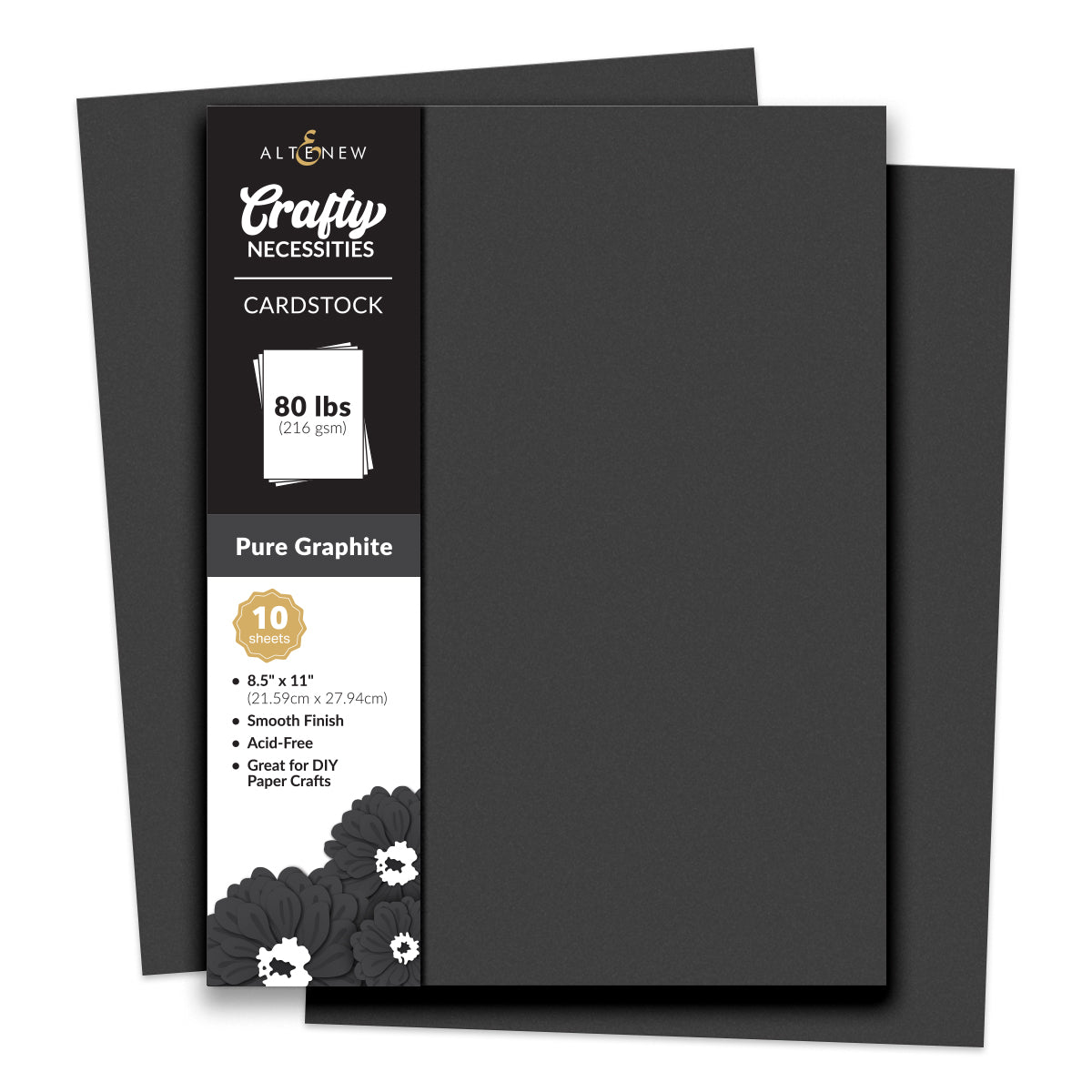 Altenew Crafty Necessities: Pure Graphite Cardstock (10 sheets)