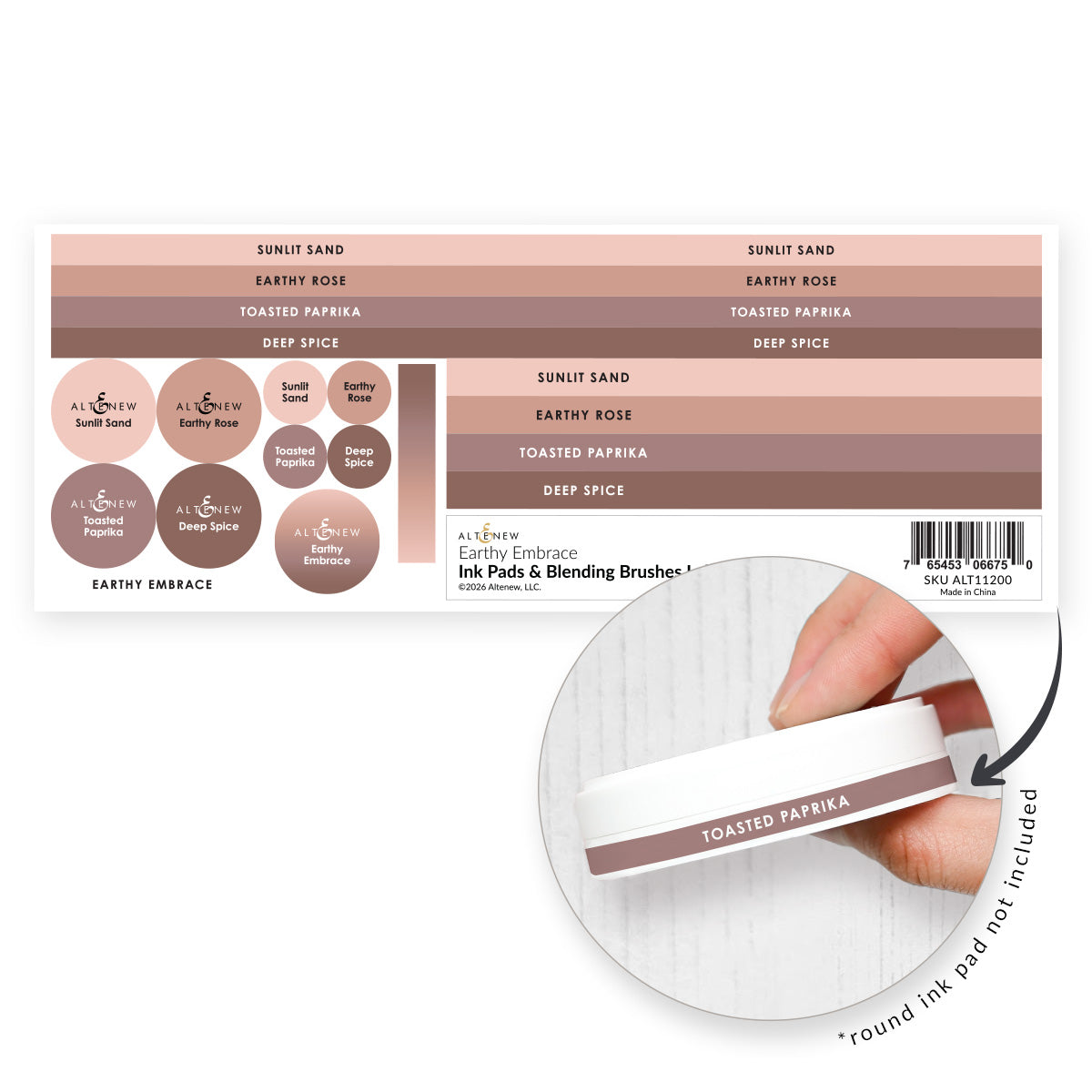Altenew Ink Pads & Blending Brushes Label Set – Earthy Embrace