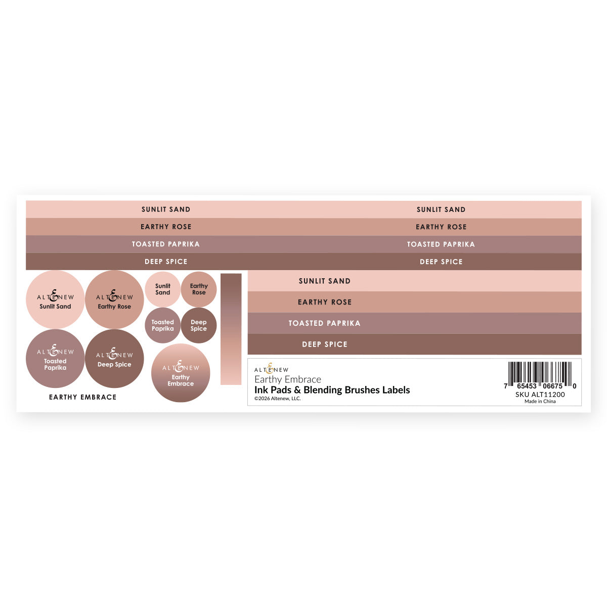 Altenew Ink Pads & Blending Brushes Label Set – Earthy Embrace