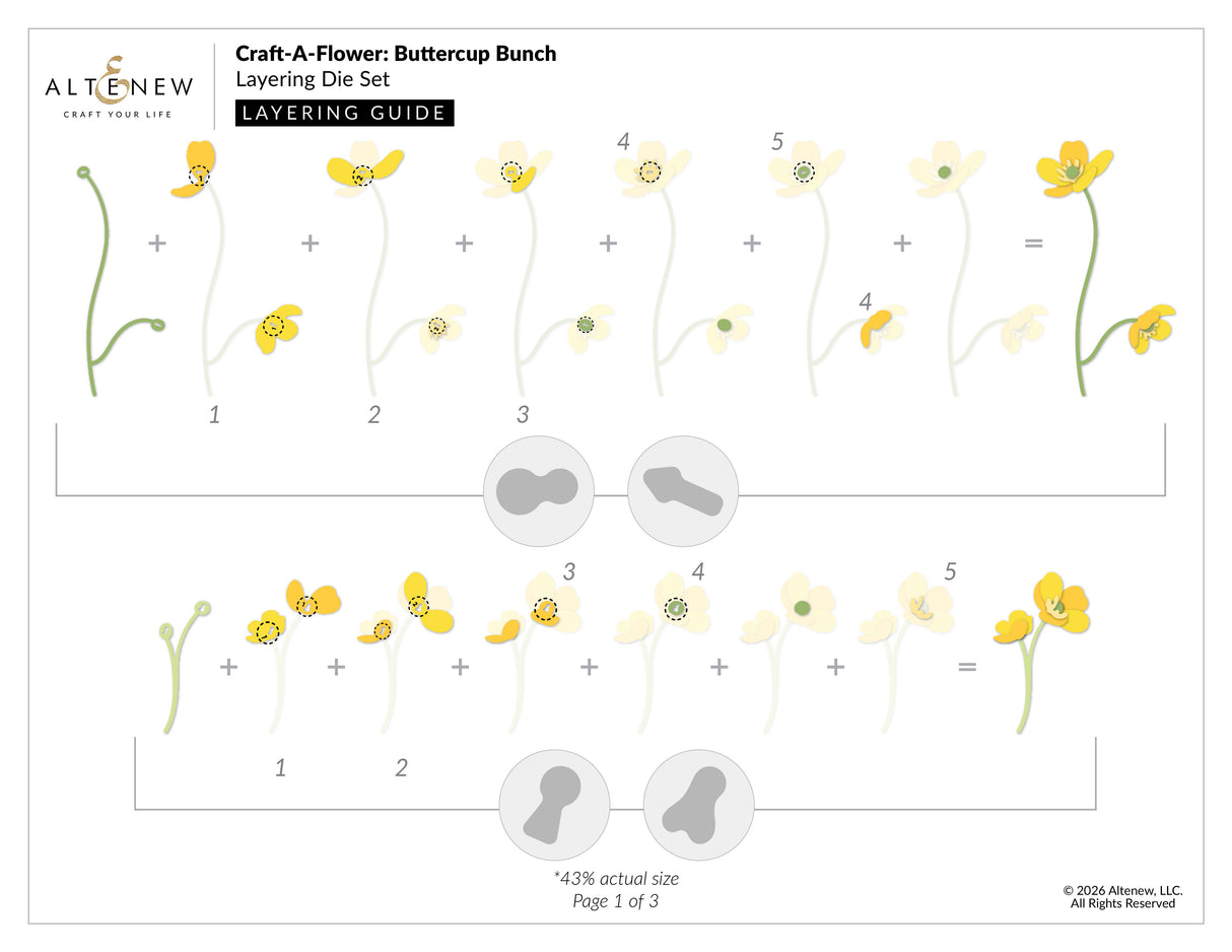 Altenew Craft-A-Flower: Buttercup Bunch Layering Die Set