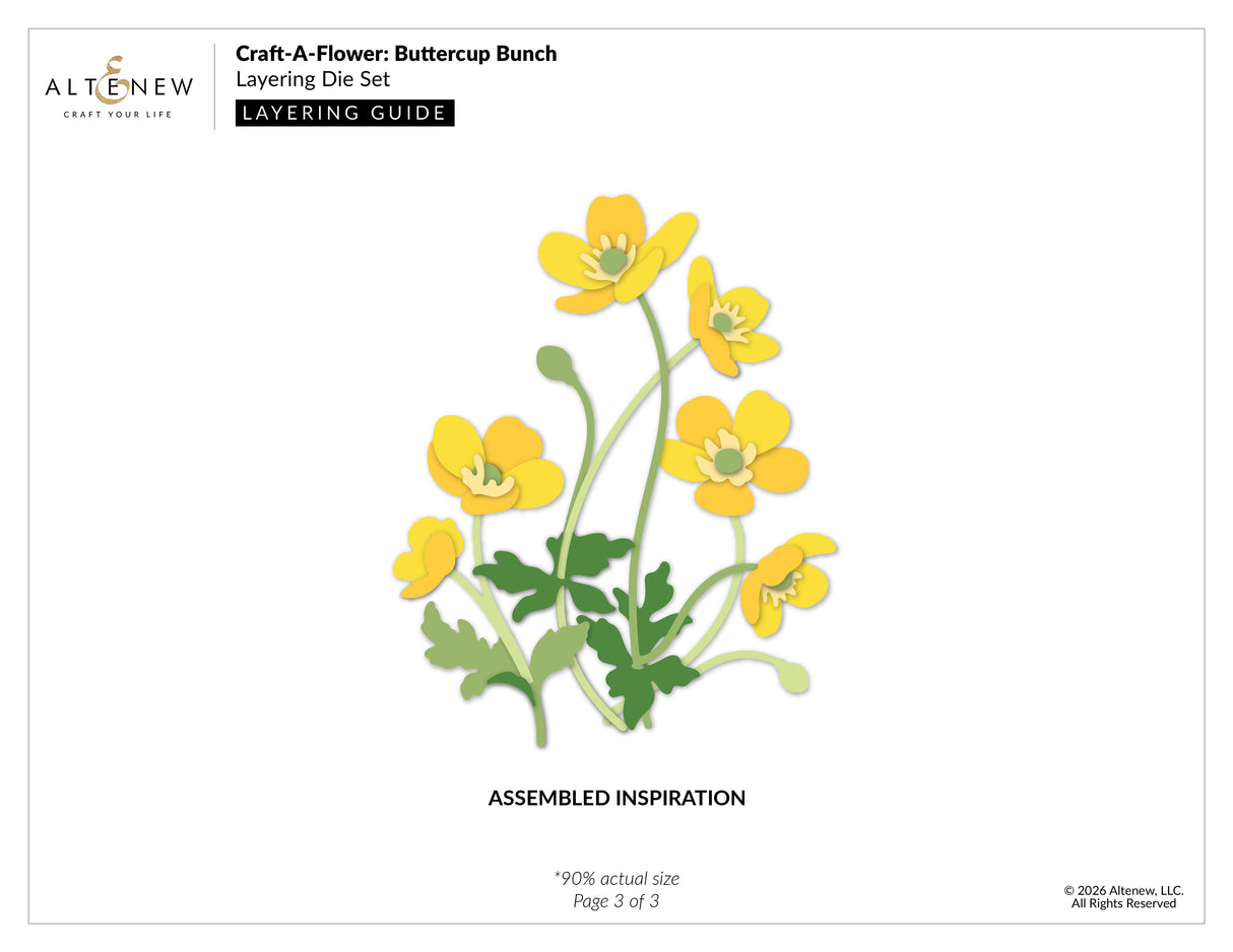 Altenew Craft-A-Flower: Buttercup Bunch Layering Die Set