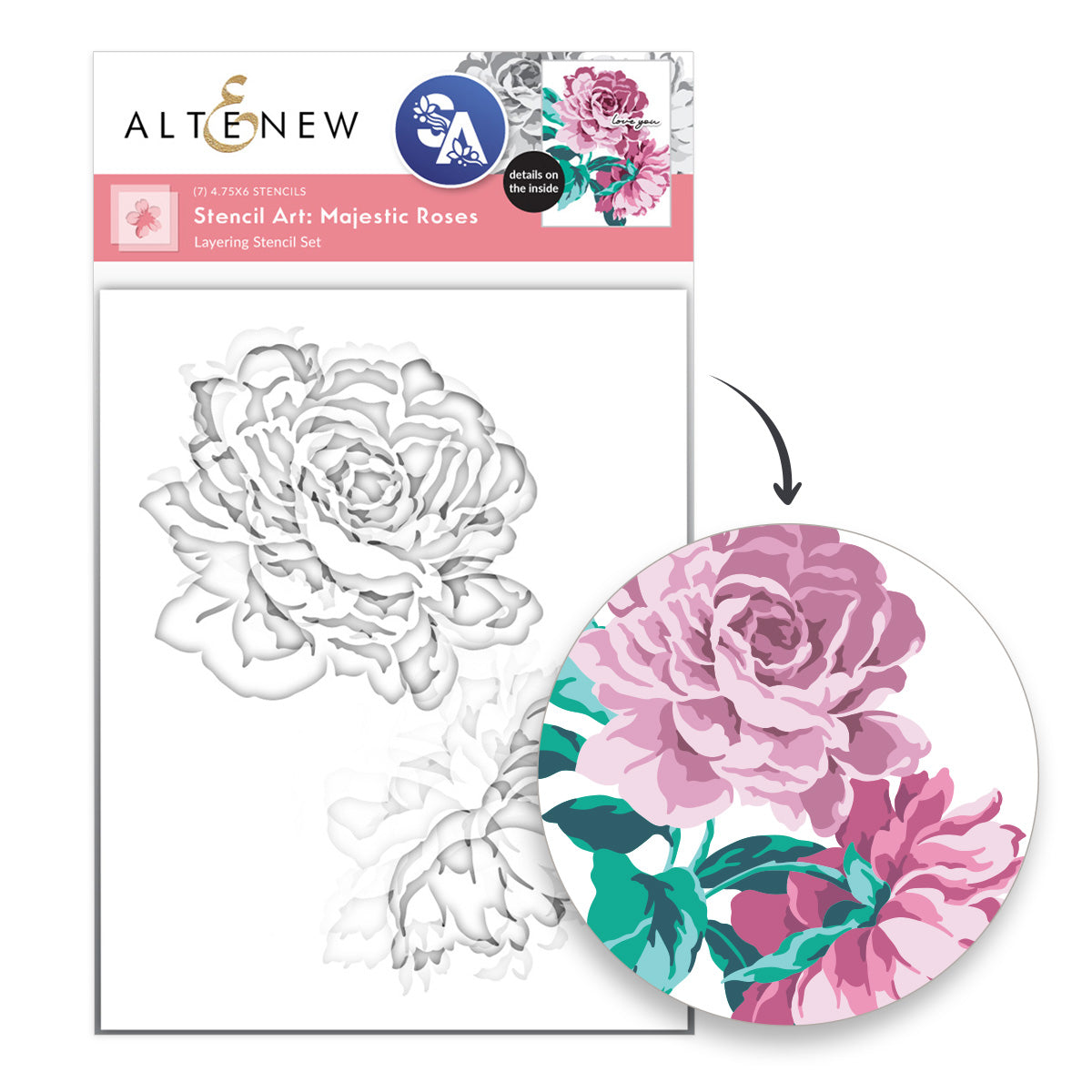 Altenew Stencil Art: Majestic Roses Layering Stencil Set