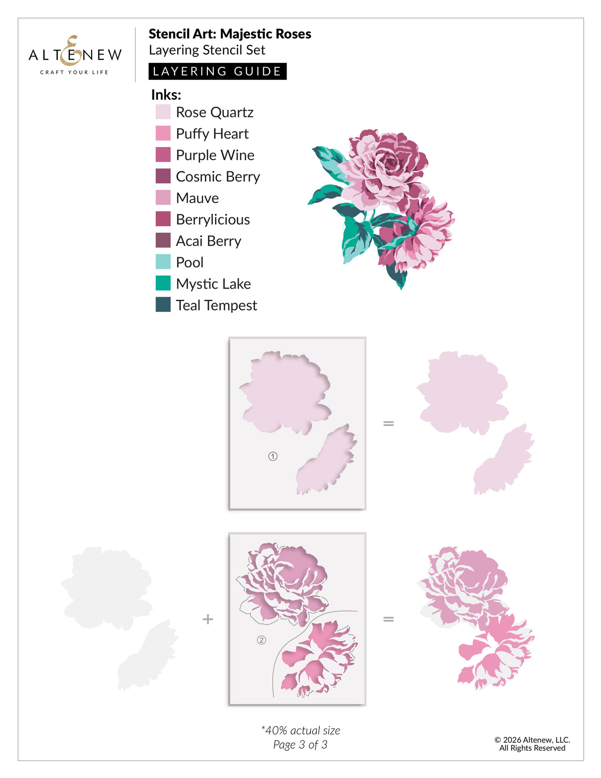 Altenew Stencil Art: Majestic Roses Layering Stencil Set