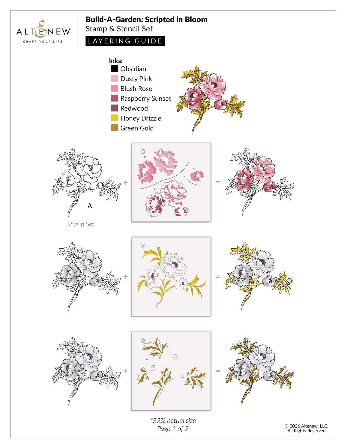 Altenew Build-A-Garden: Scripted in Bloom & Add-on Die Bundle